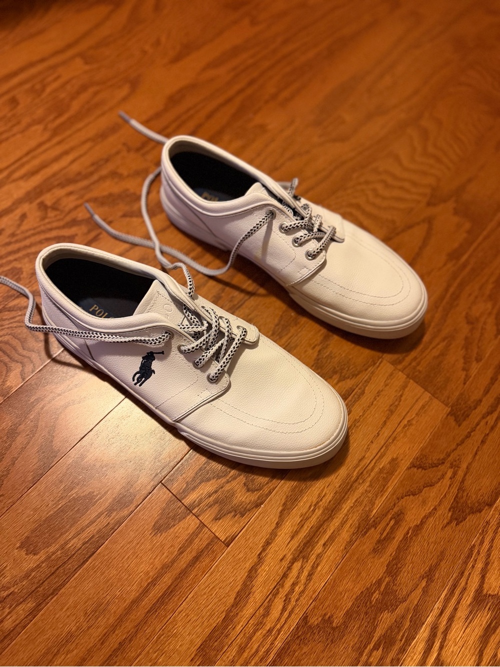 Polo by Ralph Lauren Men’s White Leather Faxon Low SZ10.5D Worn Once!